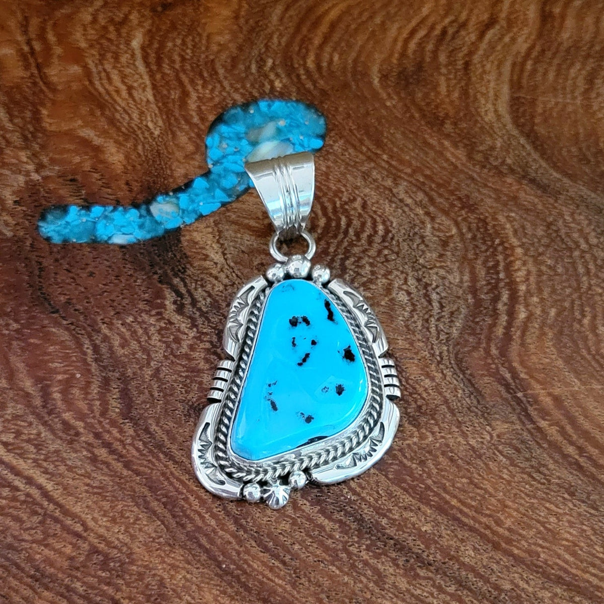 STERLING SILVER TURQUOISE NECKLACE deals #A356