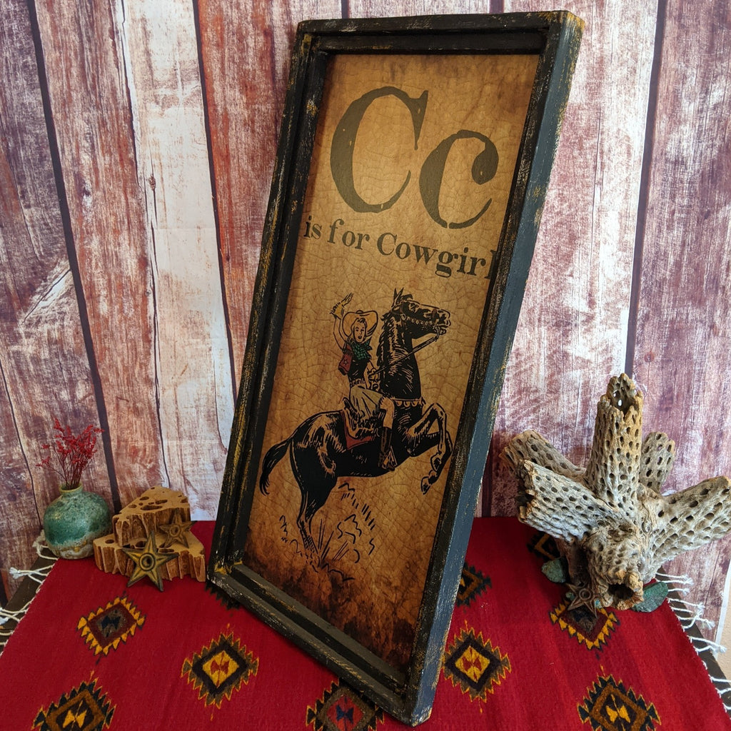 "C is for Cowgirl" Canvas Wall Art by TroubleMaker Trading Co. GF-0106