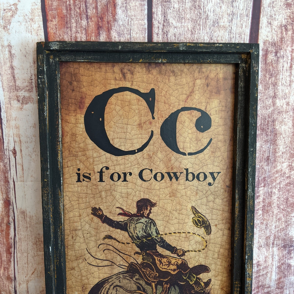 "C is for Cowboy" Canvas Wall Art by TroubleMaker Trading Co. GF-0107