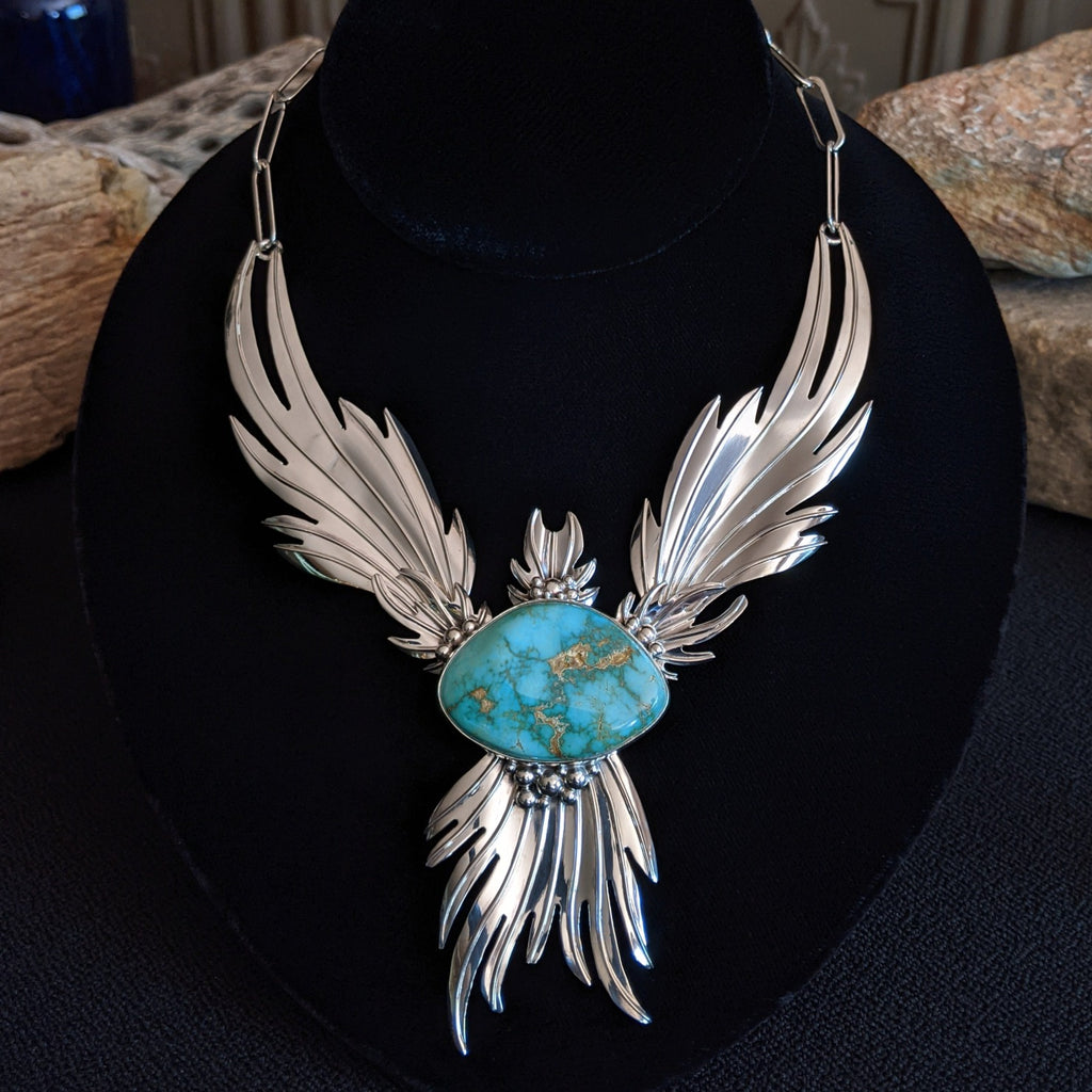 Royston Turquoise Pegasus Necklace Set by Juan Willie SWSG-JWS-0004