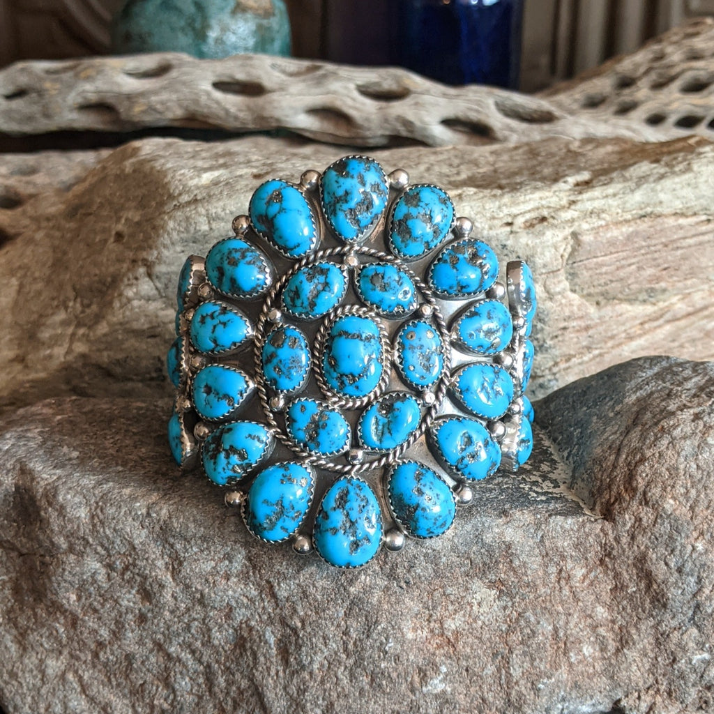 Turquoise Cluster Bracelet by C. Roanhorse GJ-BRC-0069