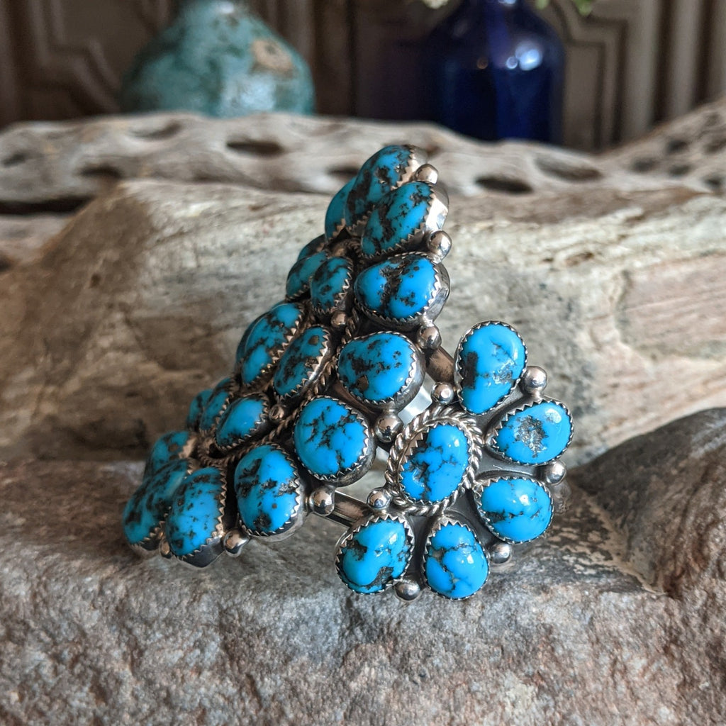 Turquoise Cluster Bracelet by C. Roanhorse GJ-BRC-0069