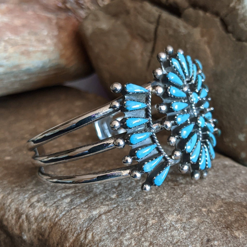 Navajo Petit Point Turquoise Cuff GJ-BRC-0075