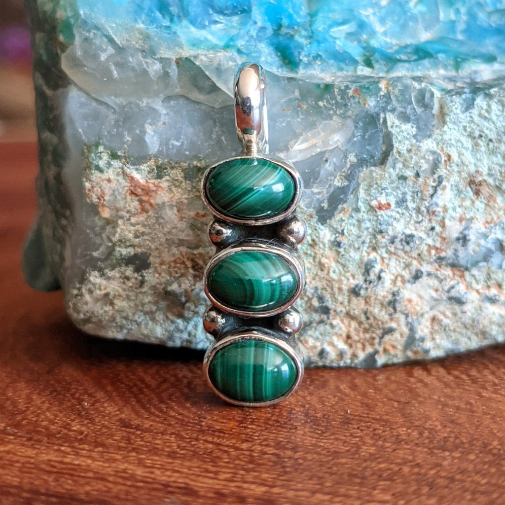 Stacked Malachite Pendant by Lowell Draper GJ-PND-0055