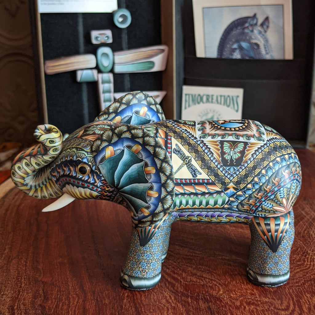 "Elephant Mama" Fimocreation by Jon Anderson GF-0165