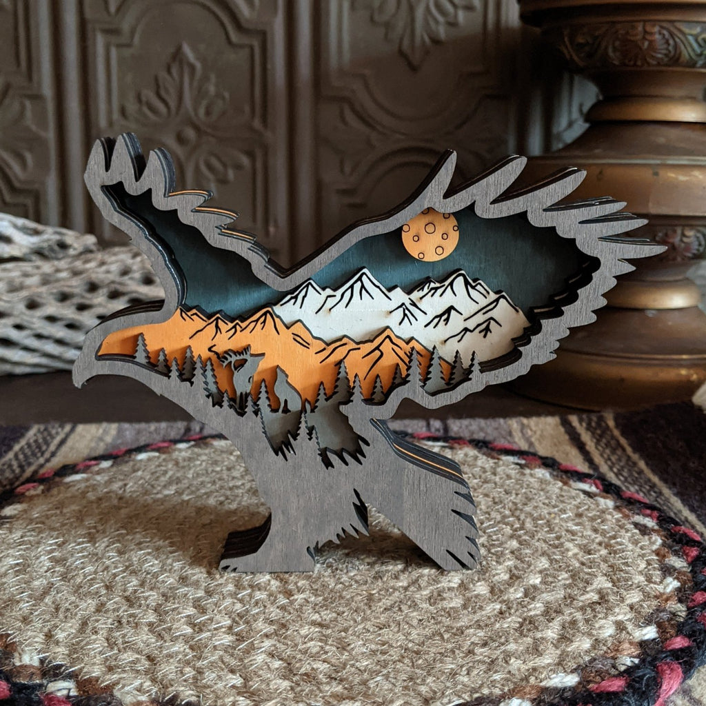 Eagle Landscape Wood Carving by The Wilusz Way GF-A-09