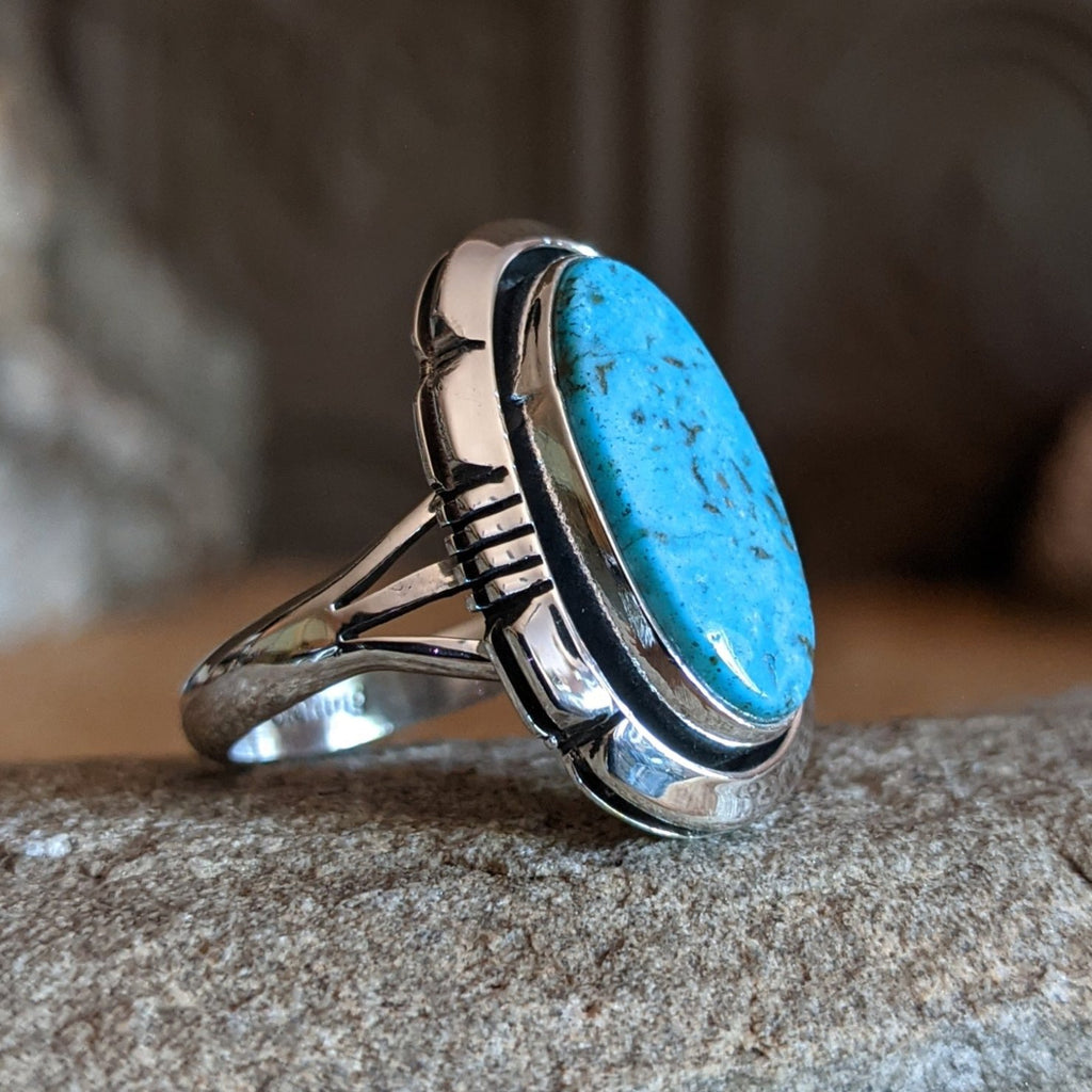 Oval Turquoise Ring by Lester Jackson SWSG-RNG-0012