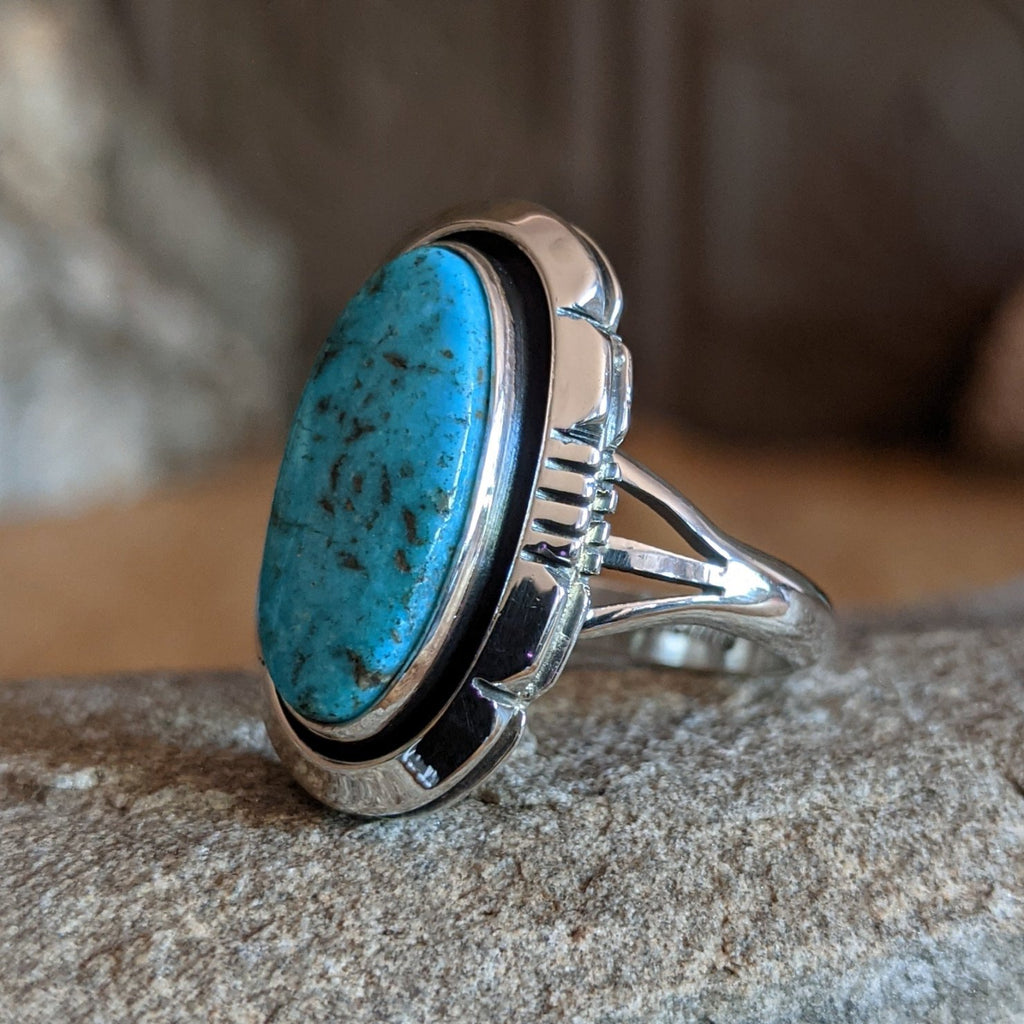 Oval Turquoise Ring by Lester Jackson SWSG-RNG-0012