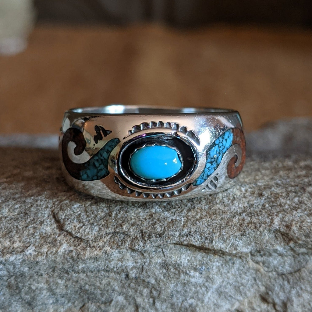 Turquoise Shadowbox Ring by Roie Jaque SWSG-RNG-0030