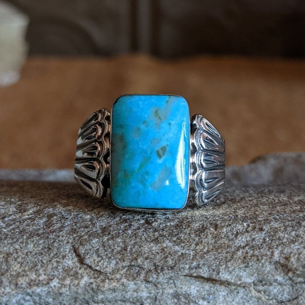 Kingman Turquoise Ring by Mike Smith SWSG-RNG-0032