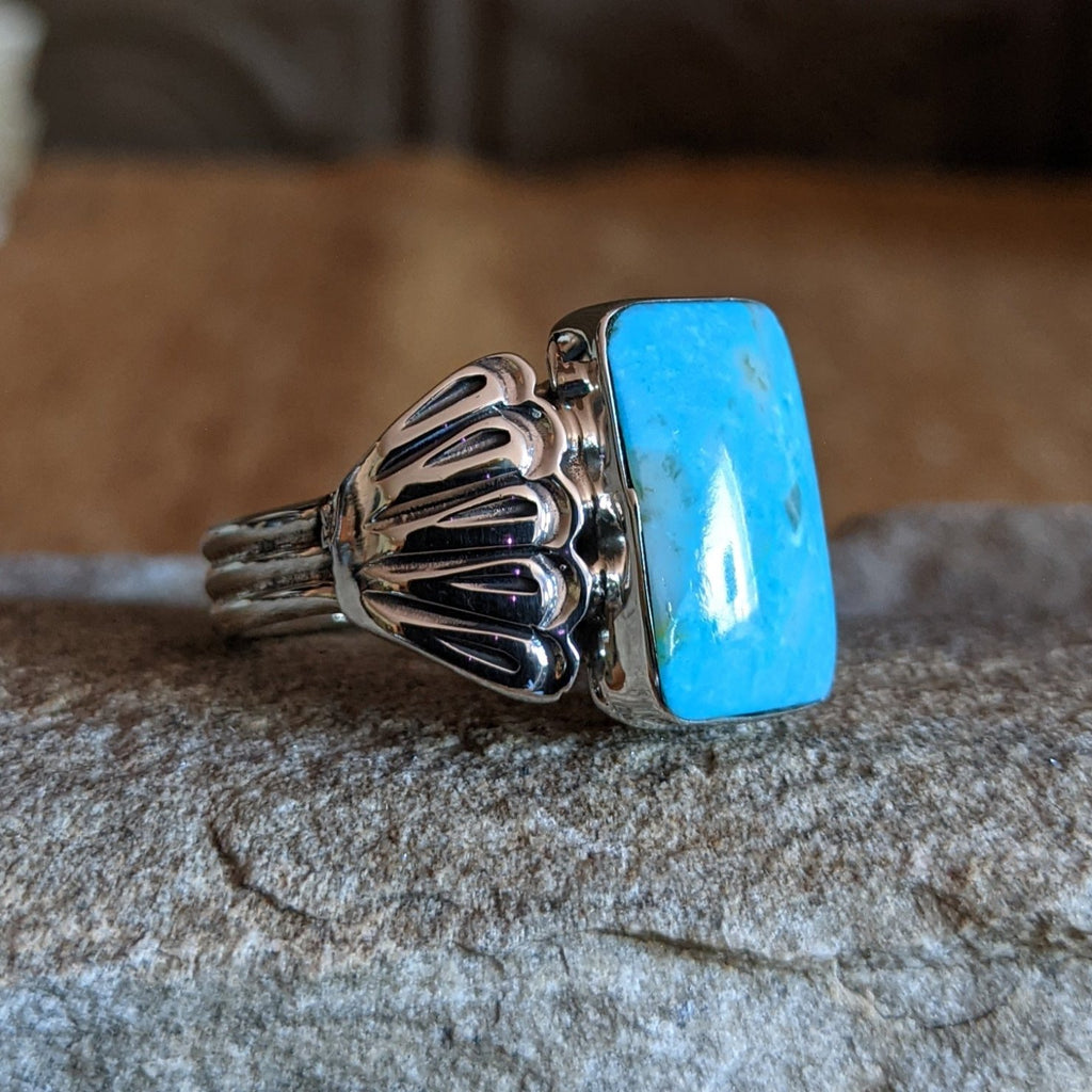 Kingman Turquoise Ring by Mike Smith SWSG-RNG-0032