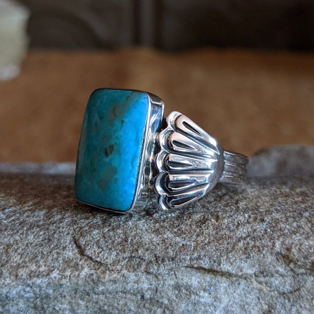 Kingman Turquoise Ring by Mike Smith SWSG-RNG-0032