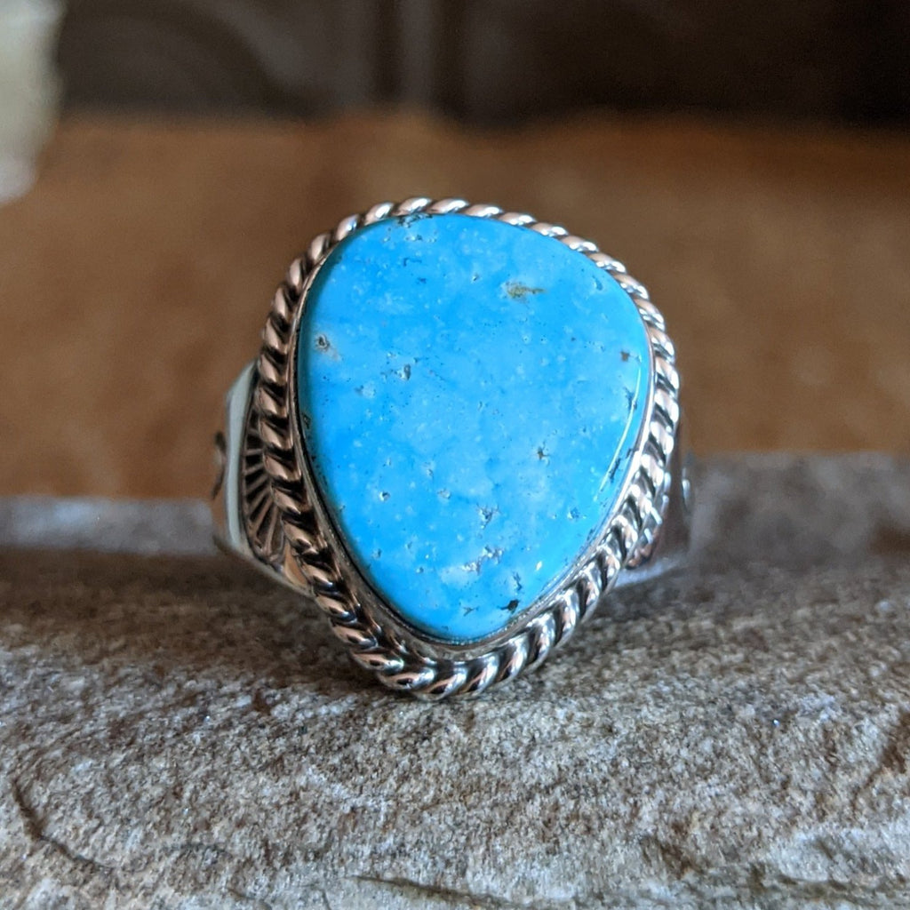 Kingman Turquoise Ring by Milton Lee SWSG-RNG-0033