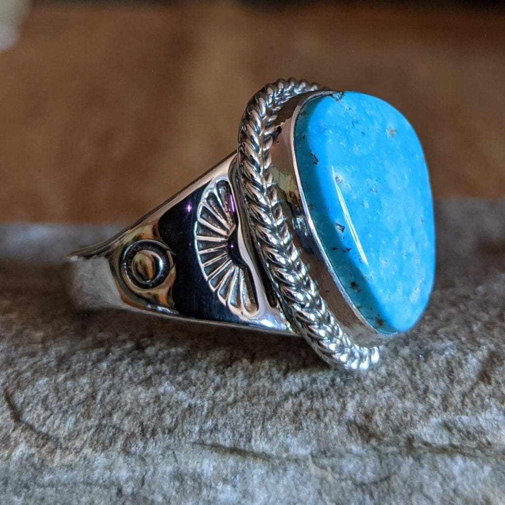 Kingman Turquoise Ring by Milton Lee SWSG-RNG-0033