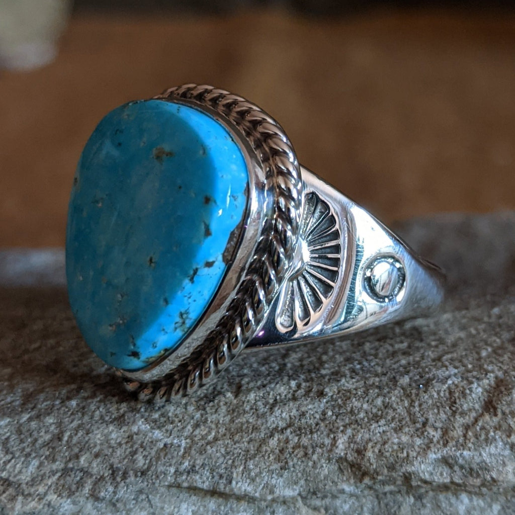 Kingman Turquoise Ring by Milton Lee SWSG-RNG-0033