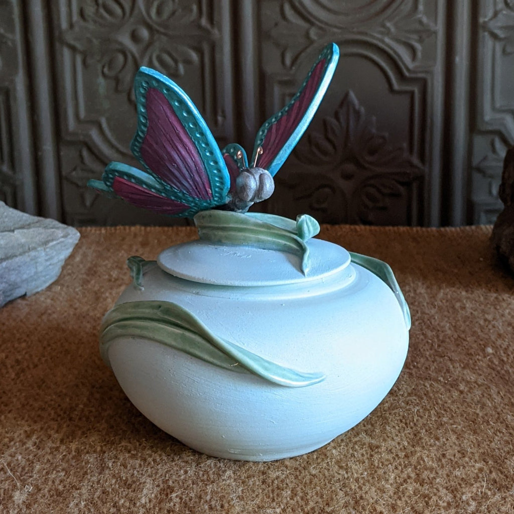 Butterfly Covered Jar by Bonnie Belt GF-0203