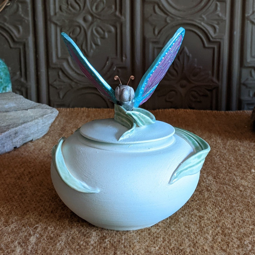 Butterfly Covered Jar by Bonnie Belt GF-0203