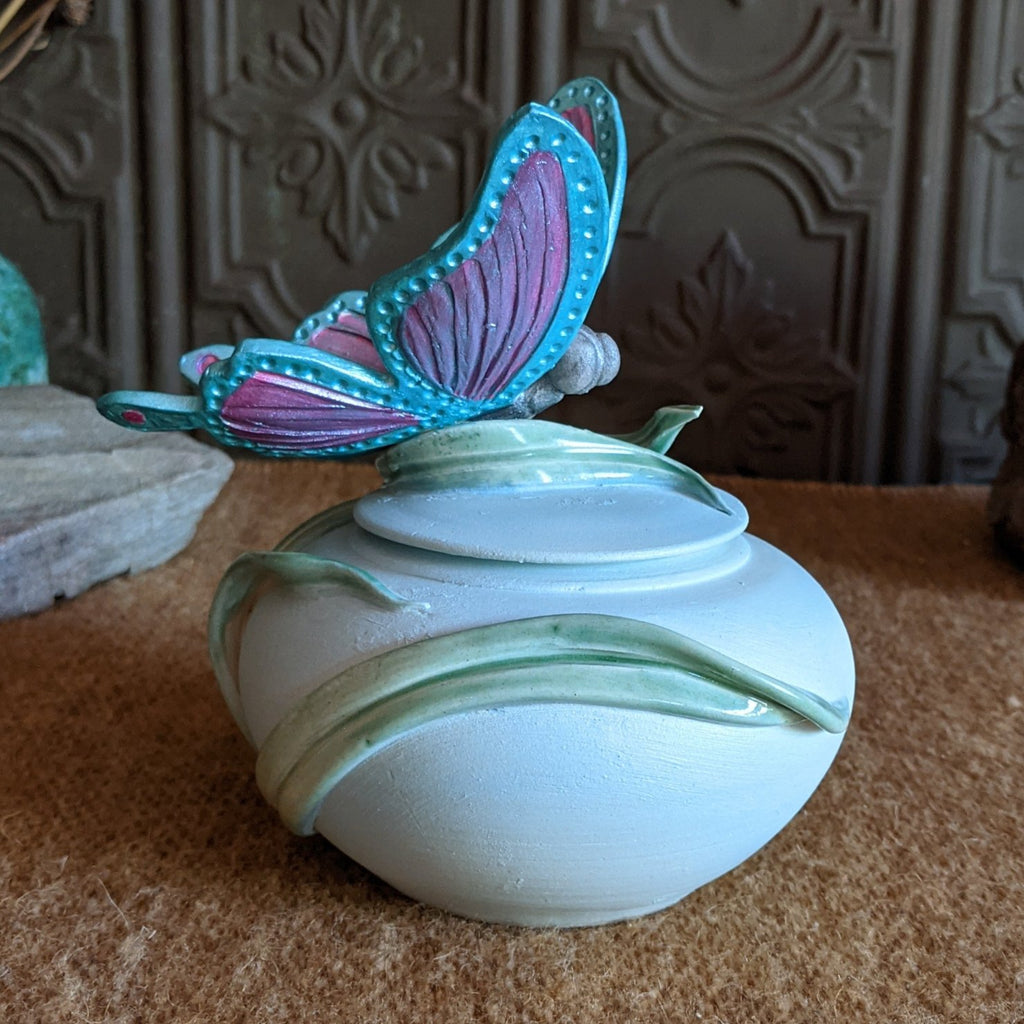 Butterfly Covered Jar by Bonnie Belt GF-0203