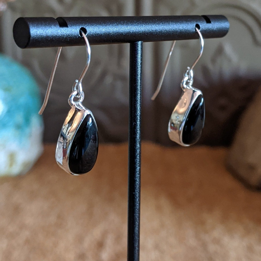 Black Onyx Teardrop Earrings by Larry Pacheco SWSG-ERN-0007