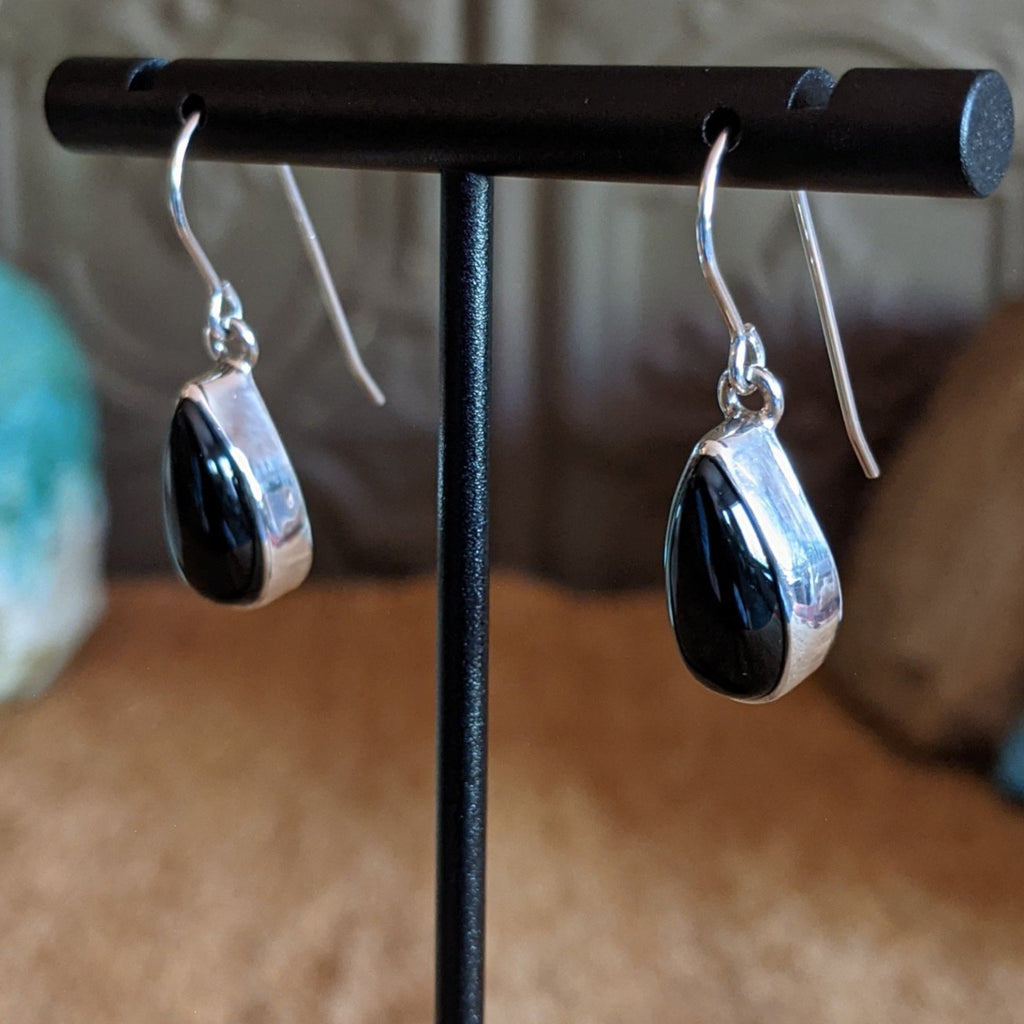 Black Onyx Teardrop Earrings by Larry Pacheco SWSG-ERN-0007