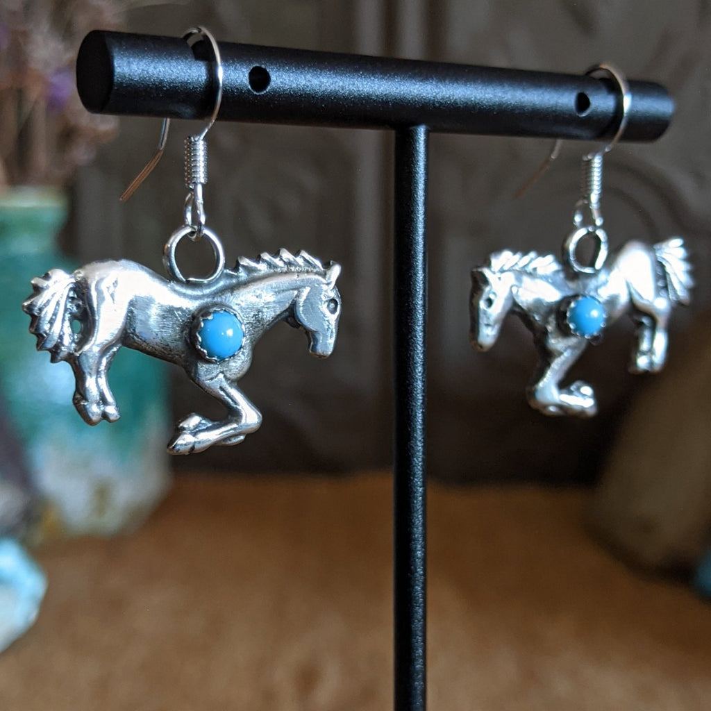 Navajo Made Horse Earrings SWSG-ERN-0017