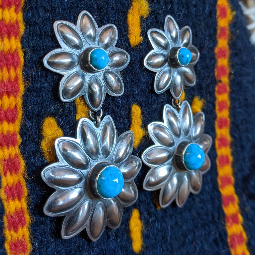 Turquoise Flower Earrings by Robert Johnson SWSG-ERN-0031