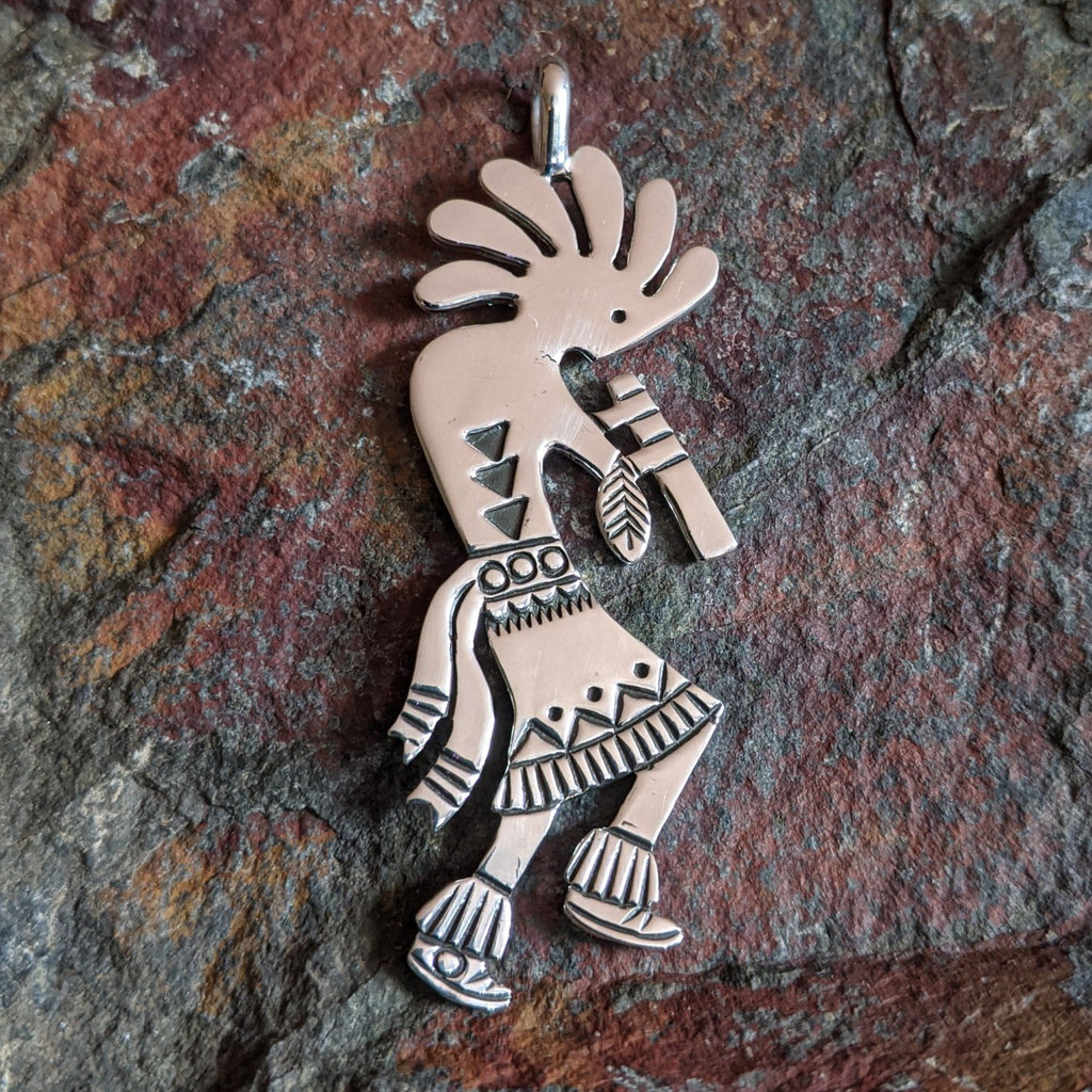 Silver Kokopelli Pendant by Raymond Coriz & Fred Charley GJ-PND-0064