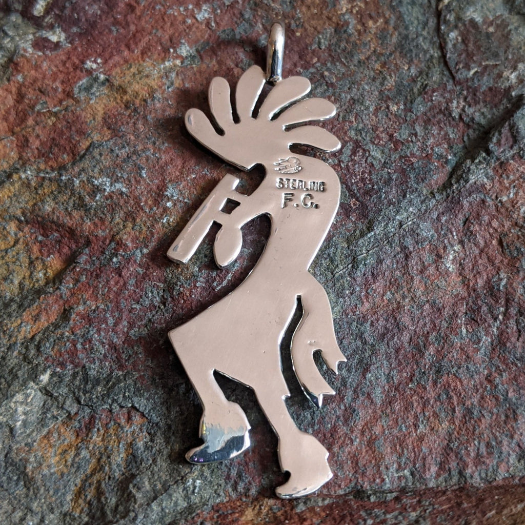 Silver Kokopelli Pendant by Raymond Coriz & Fred Charley GJ-PND-0064