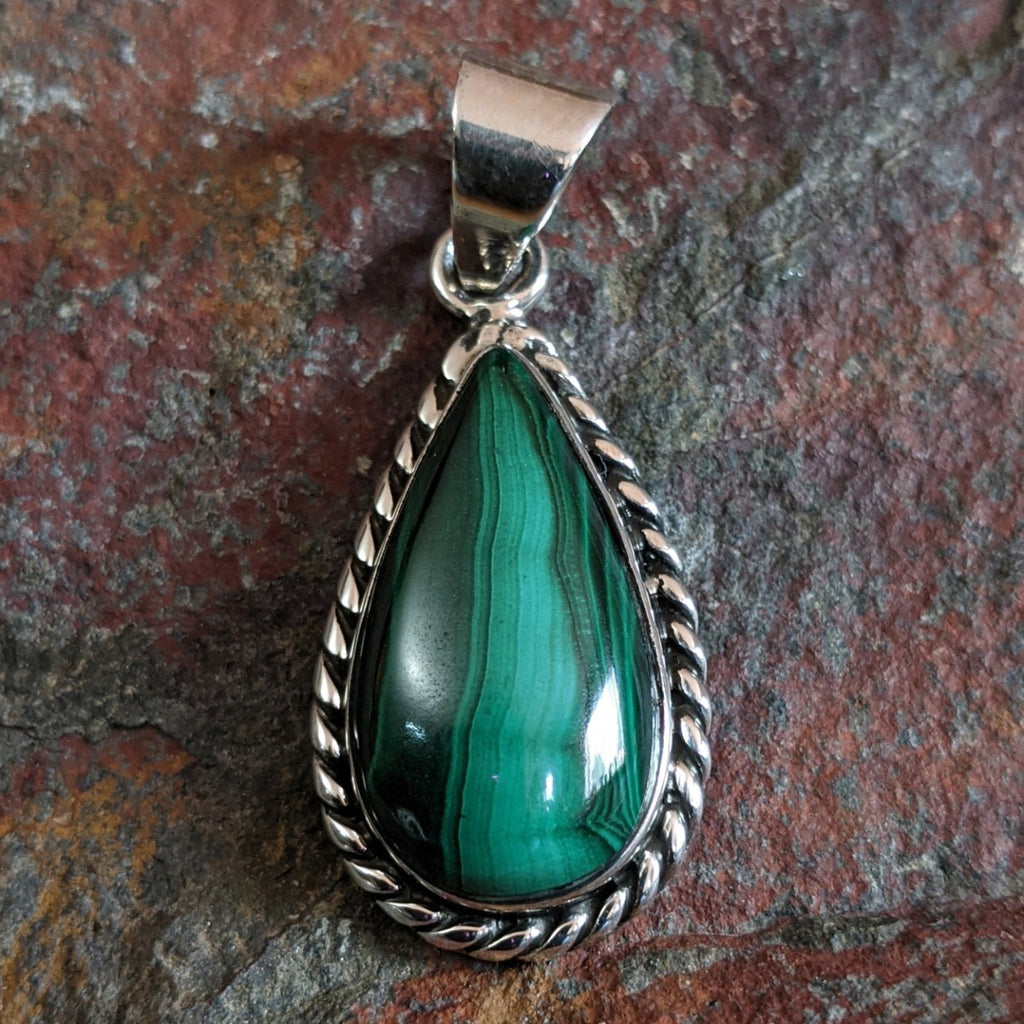 Malachite Teardrop Pendant by Jamison Kee GJ-PND-0076