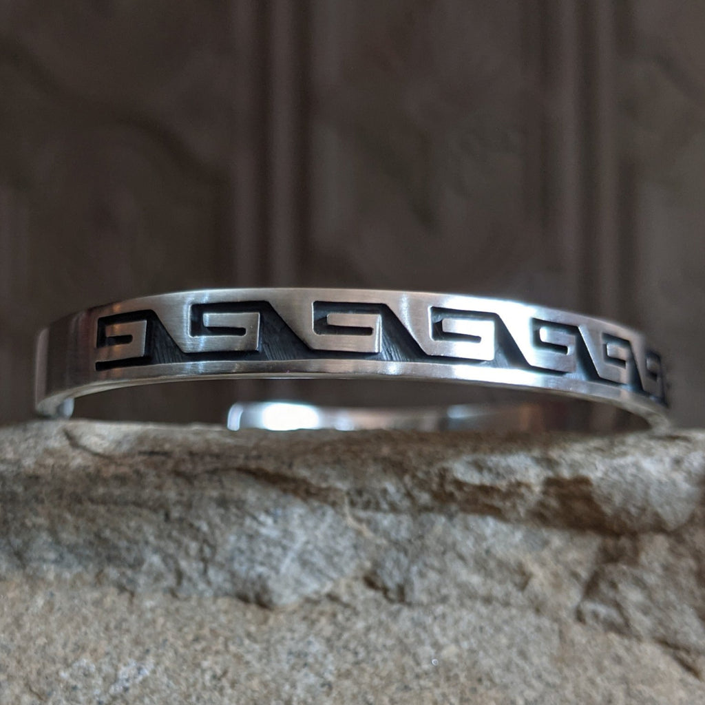 Hopi Whirlwind Silver Cuff by Darren Seweyestewa SWSG-BRC-0018