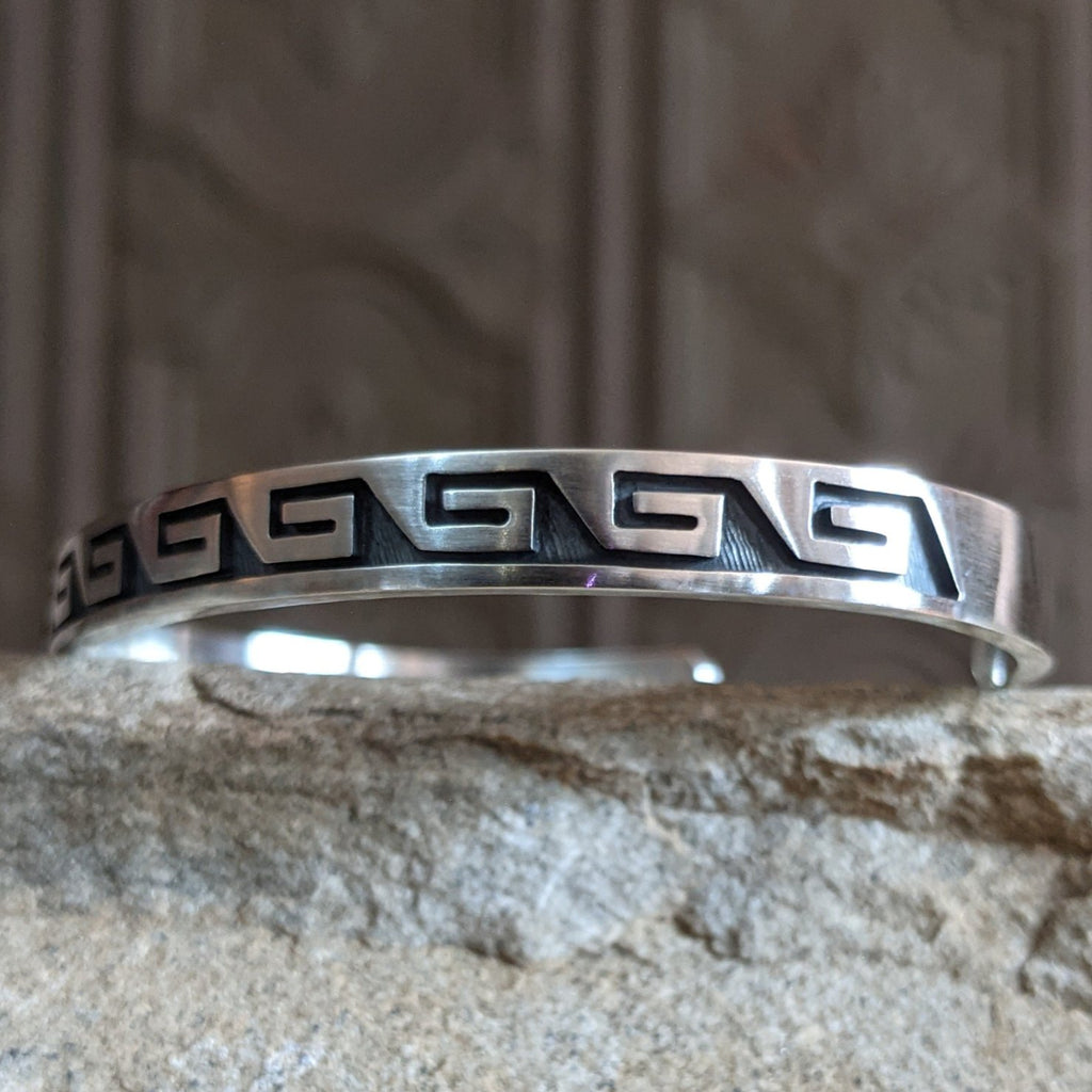 Hopi Whirlwind Silver Cuff by Darren Seweyestewa SWSG-BRC-0018