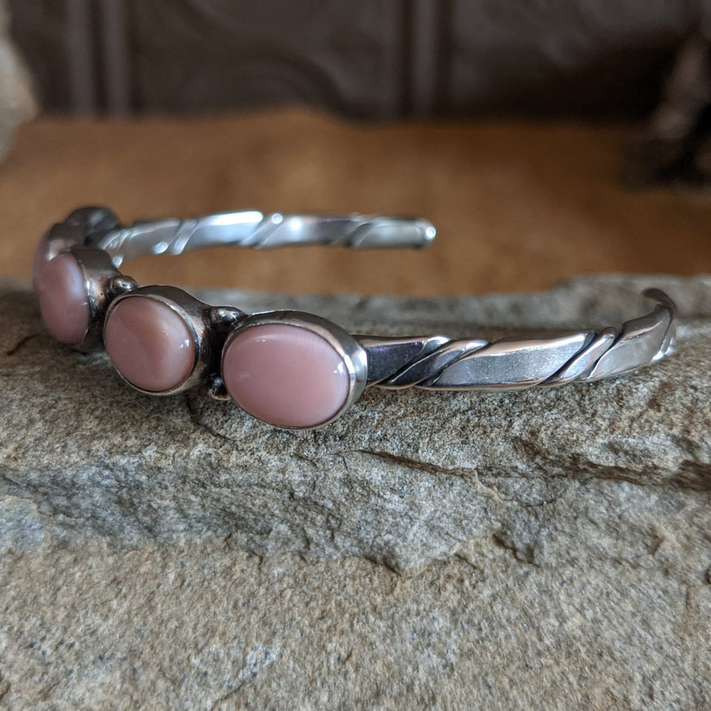 Pink Conch Shell Cuff by Tina Benally SWSG-BRC-0019