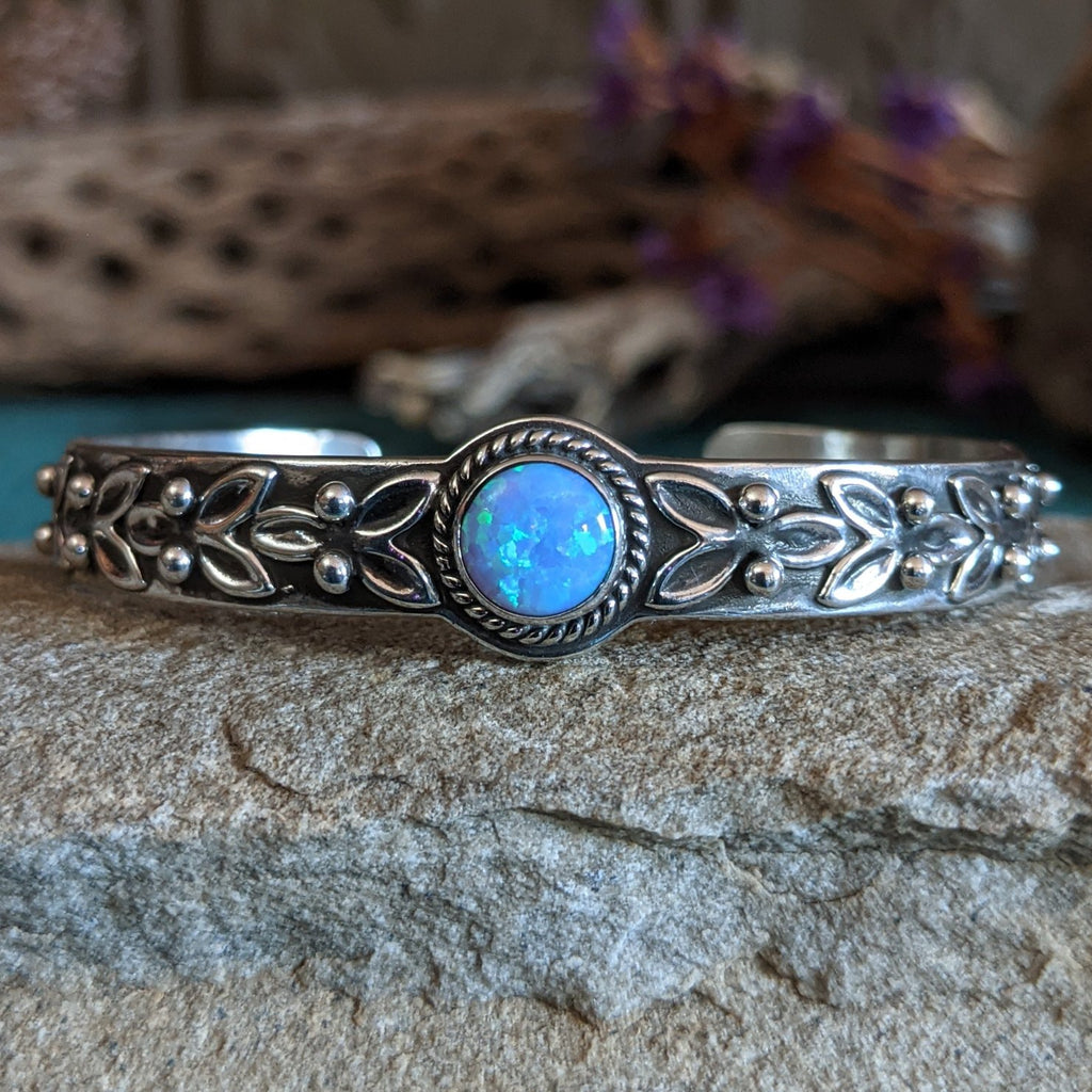 Manmade Blue Opal Cuff by Raymond Coriz SWSG-BRC-0023