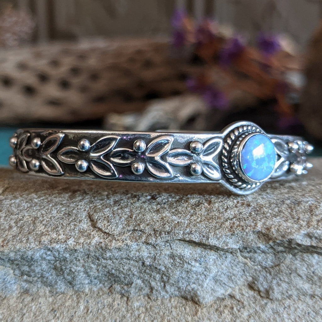 Manmade Blue Opal Cuff by Raymond Coriz SWSG-BRC-0023