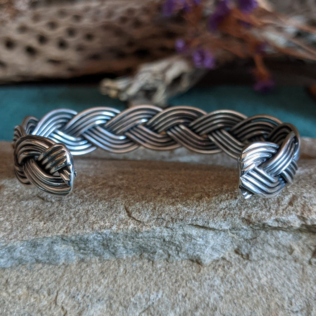 Navajo Made Braided Silver Cuff SWSG-BRC-0027