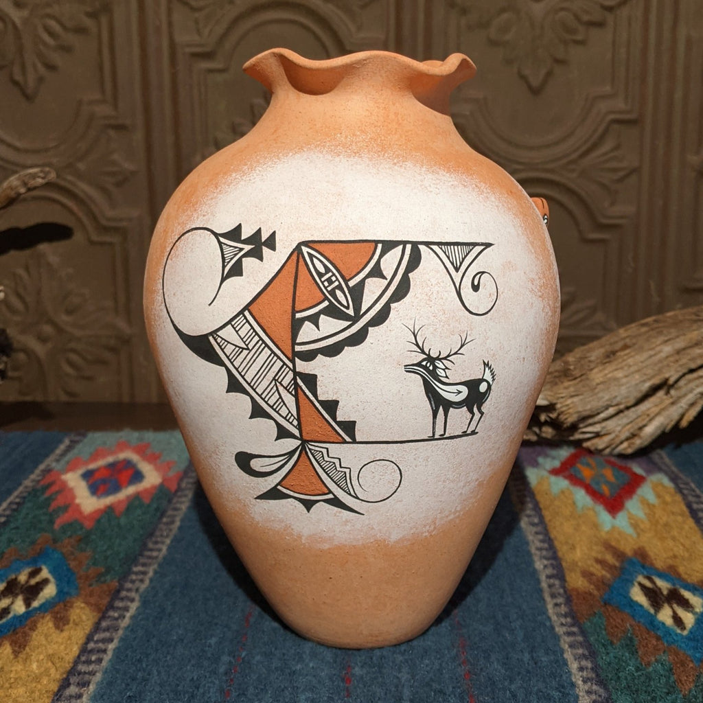 Deer & Lizard Zuni Pottery by Tony Lorenzo SWT-POT-0007