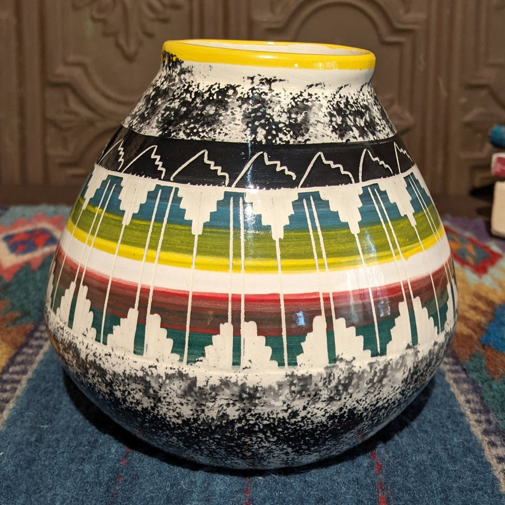 Navajo Multicolor Pottery by Agnes Woods SWT-POT-0035