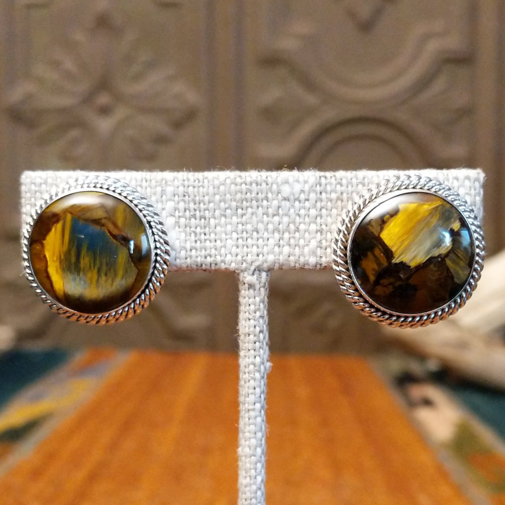 Pietersite Earrings by Artie Yellowhorse GJ-ERN-0002