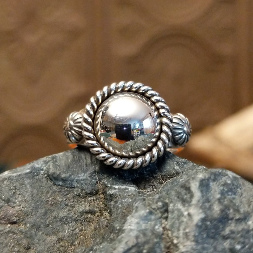 Silver Dome Ring by Artie Yellowhorse GJ-RNG-0005