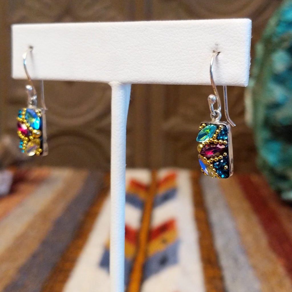 Multicolor Rectangle Earrings by Mosaico GF-ERN-0602