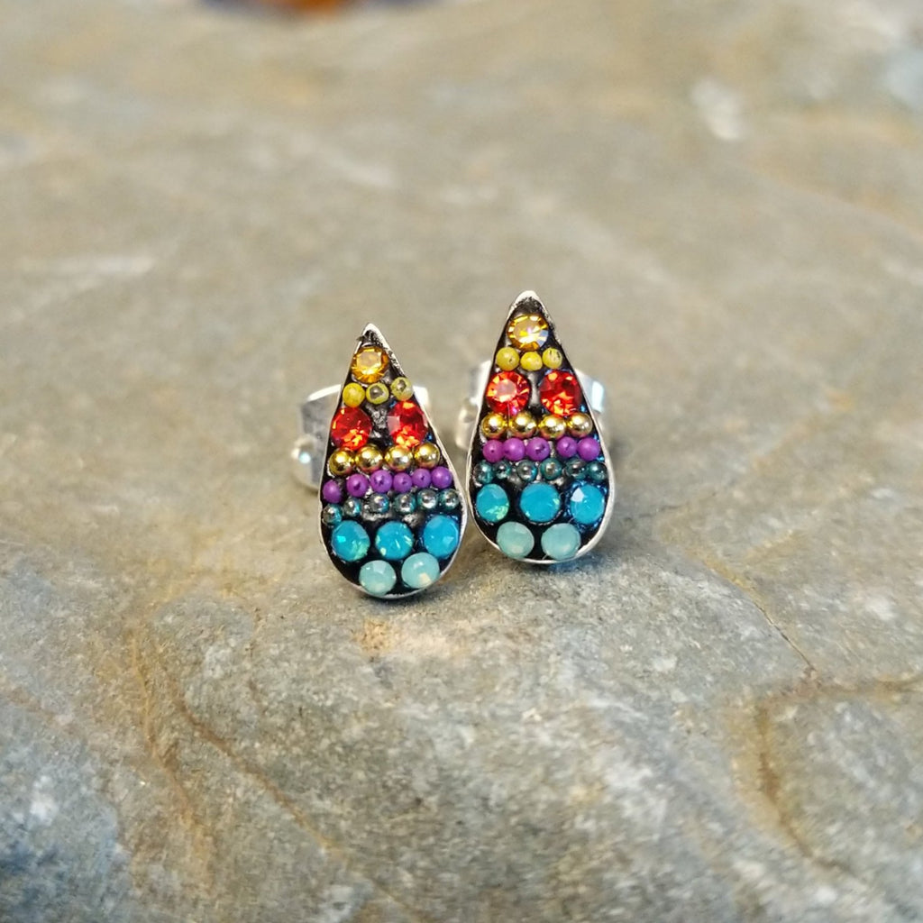 Multicolor Raindrop Earrings by Mosaico GF-ERN-0607