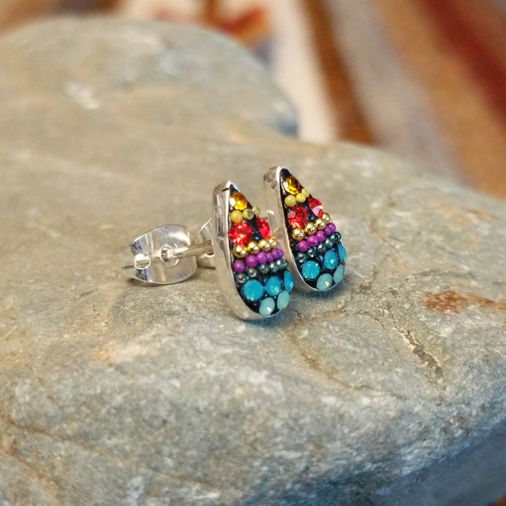 Multicolor Raindrop Earrings by Mosaico GF-ERN-0607