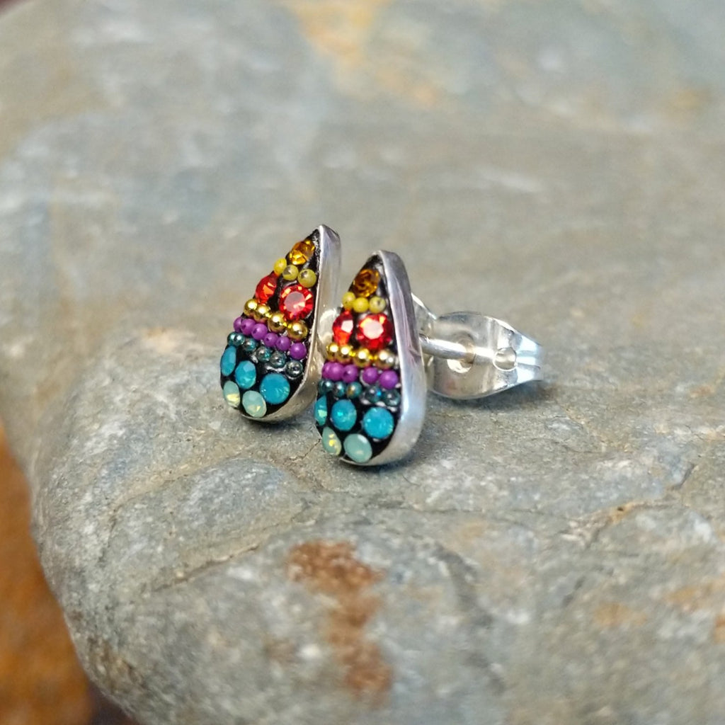 Multicolor Raindrop Earrings by Mosaico GF-ERN-0607