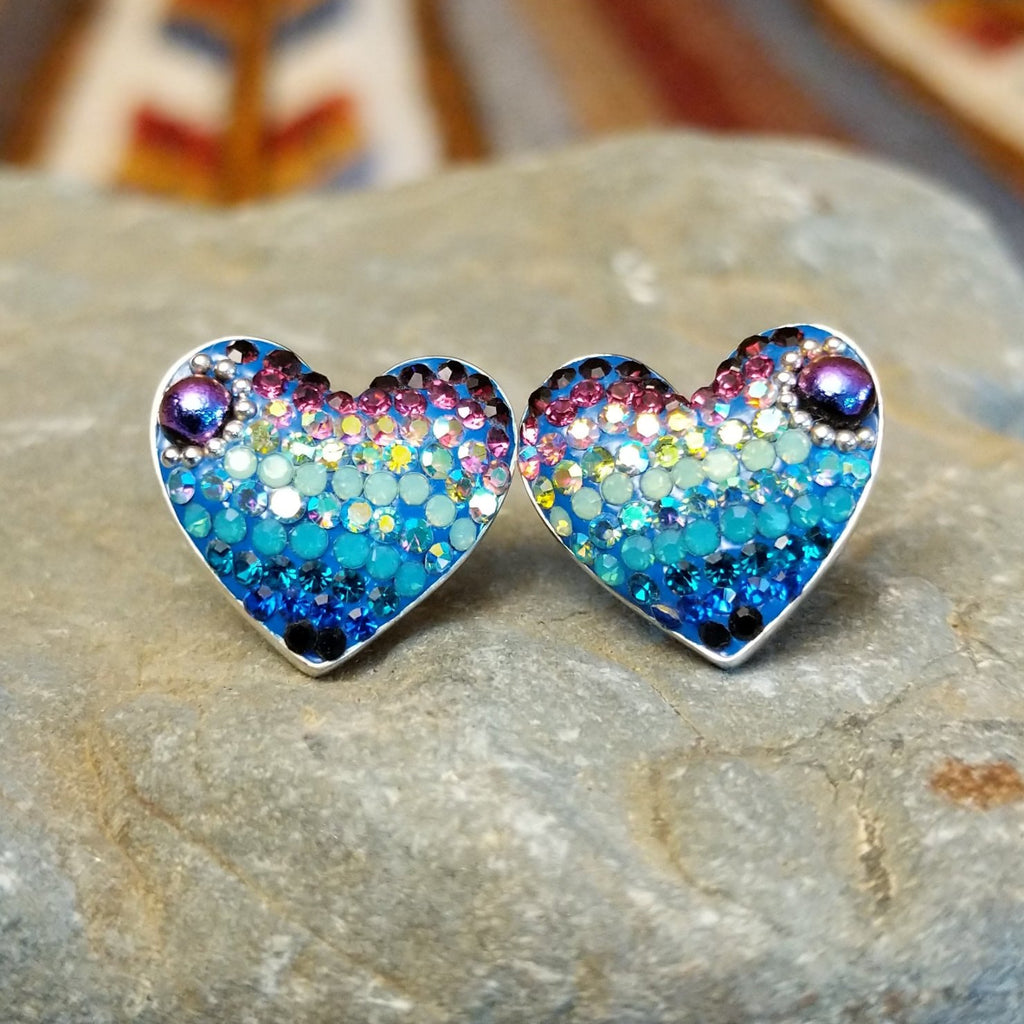 Multicolor Heart Earring by Mosaico GF-ERN-0614