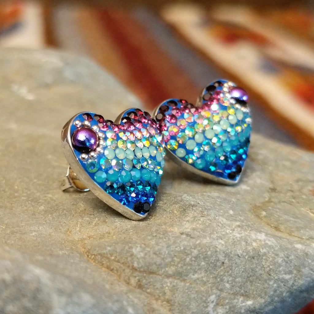 Multicolor Heart Earring by Mosaico GF-ERN-0614