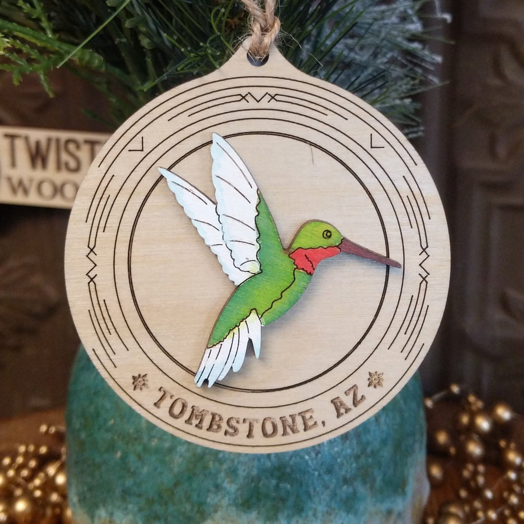 Hummingbird Wood Ornament by Twisted Pine Woodworks GF-ORN-TPO-115