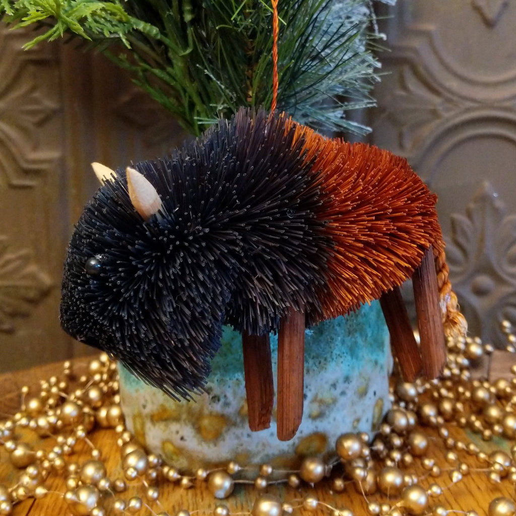 Bison Bristle Brush Ornament GF-ORN-BRUSHOR34