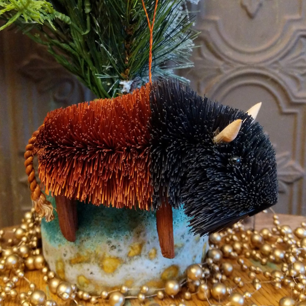 Bison Bristle Brush Ornament GF-ORN-BRUSHOR34