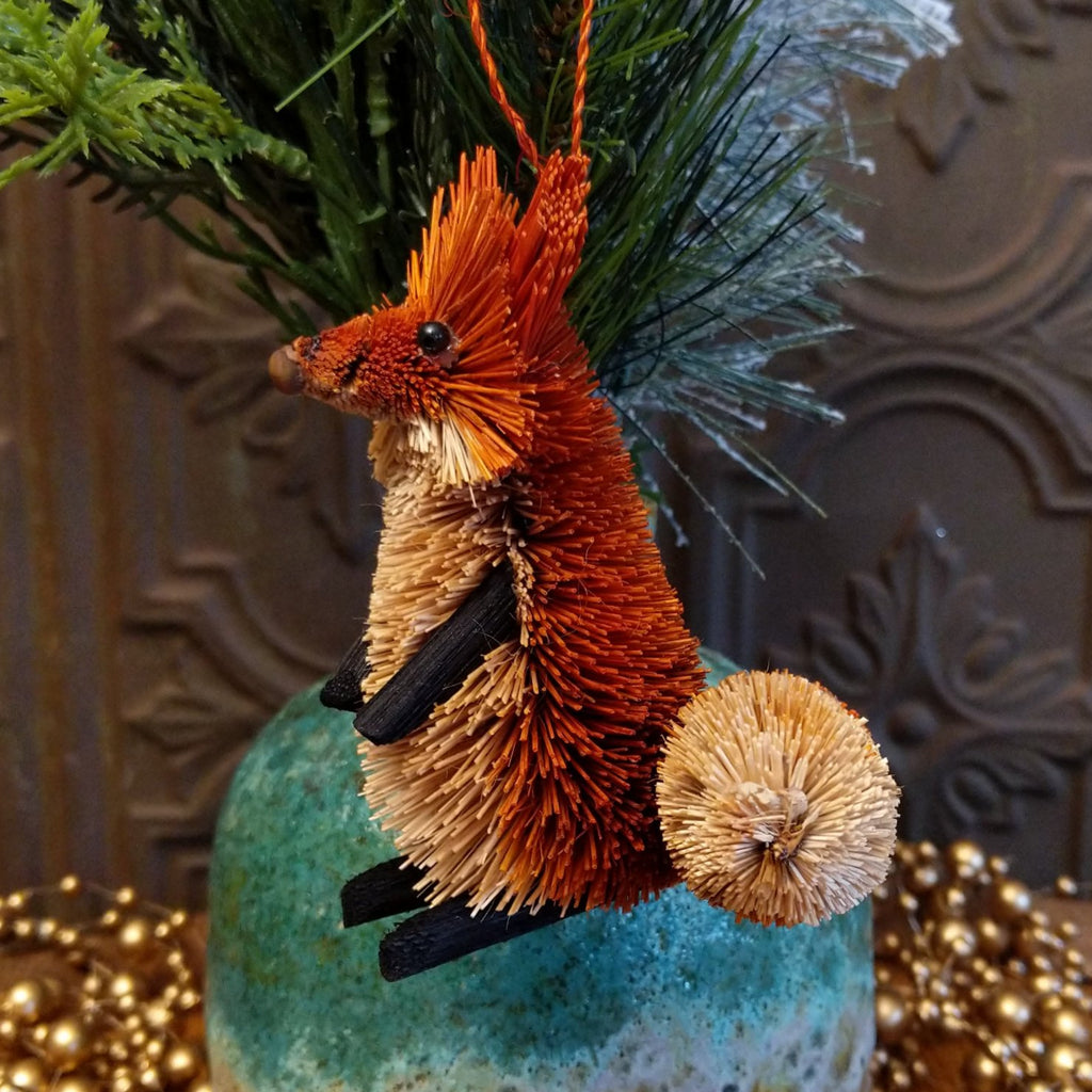 Red Fox Bristle Brush Ornament GF-ORN-BRUSHOR45