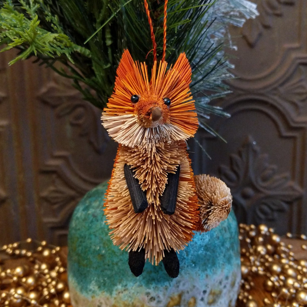 Red Fox Bristle Brush Ornament GF-ORN-BRUSHOR45